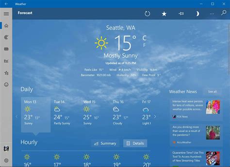 Windows 10的msn Weather应用已更新，并进行了新改进 云东方