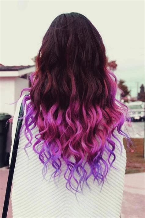 Purple And Pink Dip Dyed Hair Hair Colors Ideas