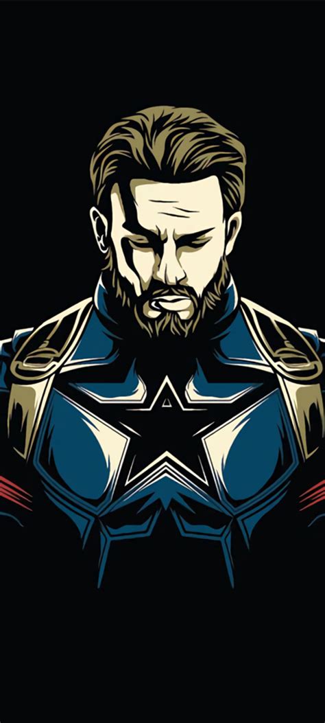 1080x2400 Captain America Minimalist Design 1080x2400