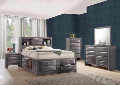 Madison Gray Bookcase Storage Bedroom Set From Elements Furniture