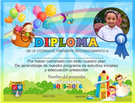 Certificado A Maestra Pre Escolar