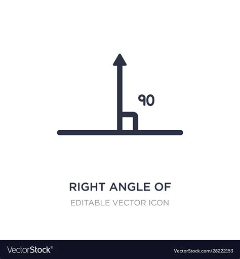 Right Angle 90 Degrees Icon On White Royalty Free Vector