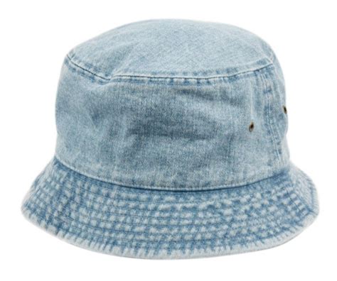 12 Pieces Plain Cotton Bucket Hats In Denim Light Blue Bucket Hats