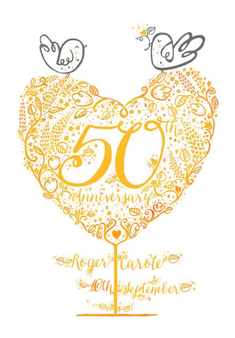 Celebrate 50 years of marriage and commitment with golden anniversary gift ideas. 50th Golden Wedding Anniversary Gift Print By Wetpaint ...