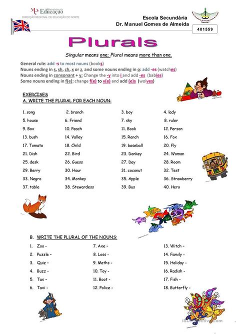 Plurals English Esl Worksheets Plurals Learn English Vocabulary