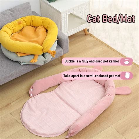 Cat Bedmats Cute Round Pet Beds For Small Cats Dog Cushion Folding Pet