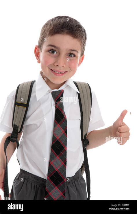 Schoolboy Thumbs Up Stock Photo Alamy