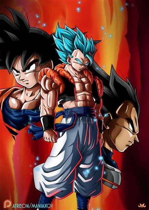 La fusión de Goku y Vegeta Gogeta dbz db dbs dbsuperbroly