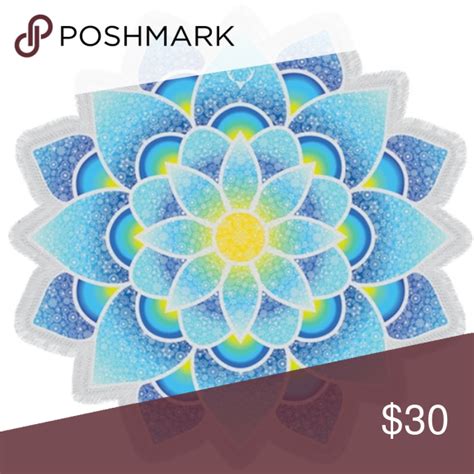 🌴weekend Sale 🌴blue Lotus Circle Towelwrap ☀️ Mandala Tapestry
