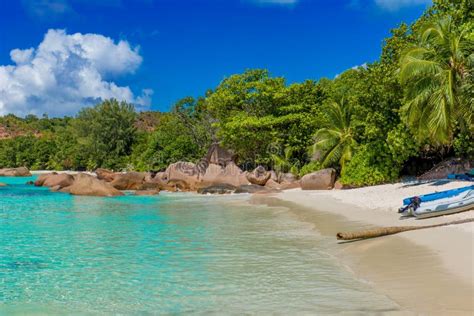 Anse Lazio Paradise Beach In Seychelles Island Praslin Editorial