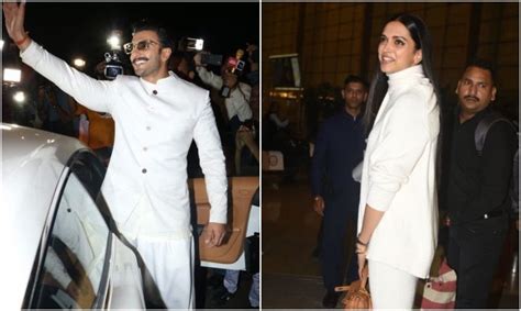 Deepika Padukone And Ranveer Singh Chose To Colour Coordinate Their Airport Look Missmalini