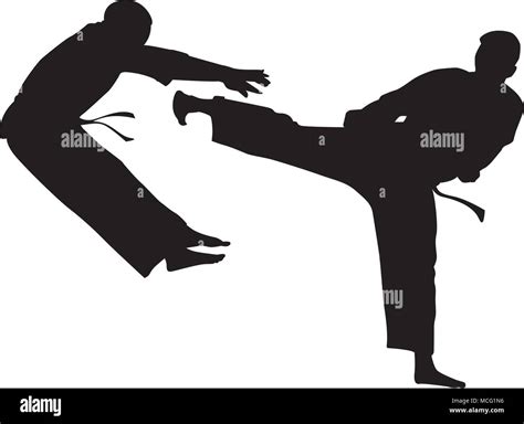 Karate Kick Ilustración Vectorial Silueta Imagen Vector De Stock Alamy