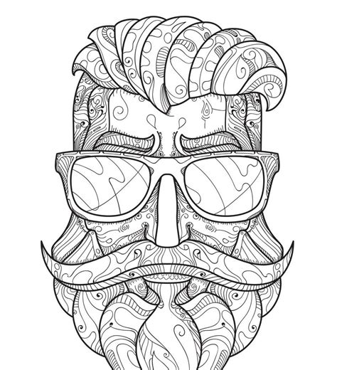 Hipster Coloring Pages for Adults | Barba dibujo, Dibujo hípster, Arte hipster