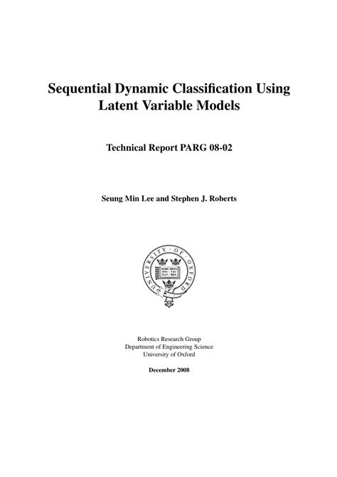 PDF Sequential Dynamic Classification Using Latent Variable Models