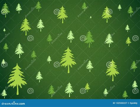 Green Tree Wallpaper Design Background Stock Illustration