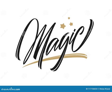 Vector Illustration Calligraphic Handwritten Type Lettering Of Magic