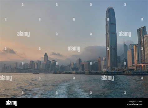 Sunrise Over Victoria Harbour Hong Kong Stock Photo Alamy