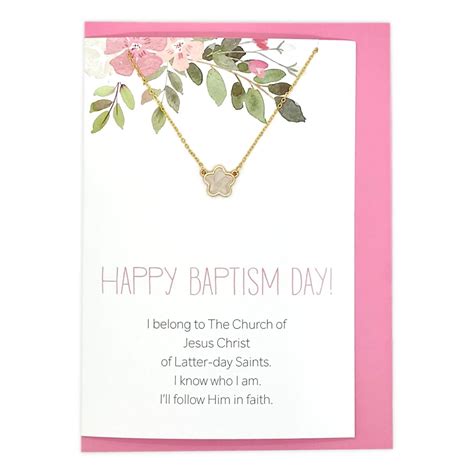 Happy Baptism Day Greeting Card With Flower Necklace Doodlebeads