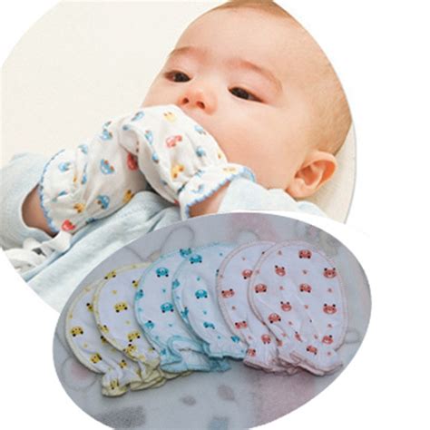 Newborn Baby Mittens Cotton Anti Scratching Baby Gloves For 0 6 Month
