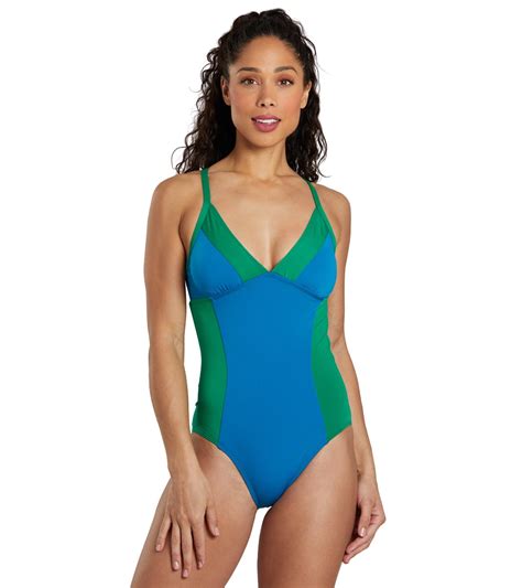 see her swim women s the i m triangle top one piece swimsuit at
