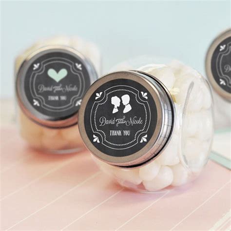 Chalkboard Wedding Glass Candy Jars Personalized Containers