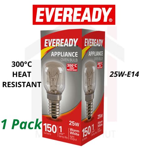 Eveready Oven Lamp 300°c Heat Resistant 25w 220 240v Pygmy Bulb Warm