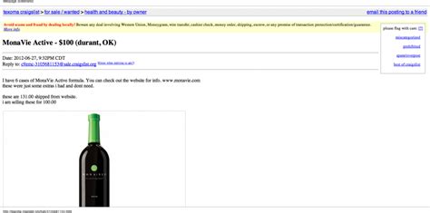 I couldn't find a satisfactory answer to my question. MonaVie On Craigslist - MLM Blog - Network Marketing Blog