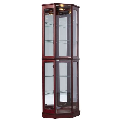 Tall lighted corner curio cabinet corner hutch for collectibles china or as a liquor cabinet display case with 2 shelf platforms 4 adjustable. Andover Mills Biali Lighted Corner Curio Cabinet & Reviews ...