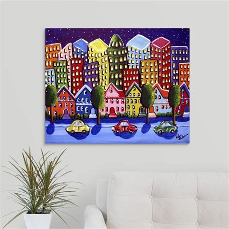 Greatbigcanvas Colorful City Neighborhood Renie Britenbucher 24 In H X