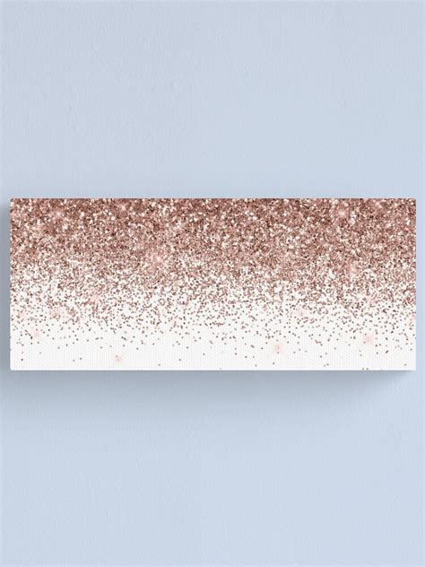 Rose Gold Sparkle Glitter Fading Border Canvas Print For Sale By