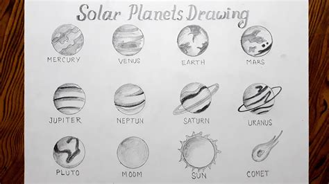 How To Draw Solar Planets With Pencil Sketch Youtube