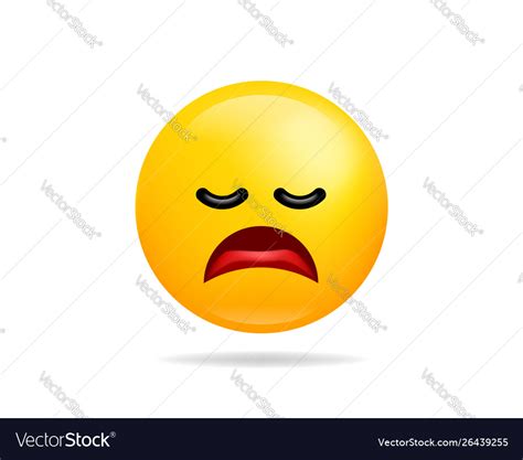 Emoji Smile Icon Symbol Tired Face Yellow Cartoon Vector Image