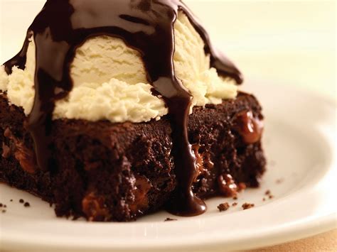 Brownie Sundae Warm Rich Chocolate Brownie Topped With Vanilla Ice Cream And Hot Fudge