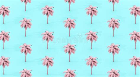 Palm Trees On Pink And Blue Stock Illustration Illustration Of Palm