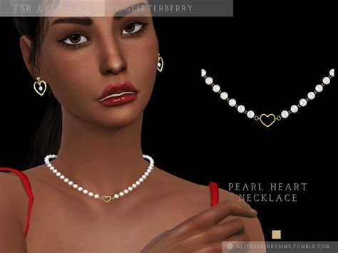 The Sims Resource Pearl Heart Necklace