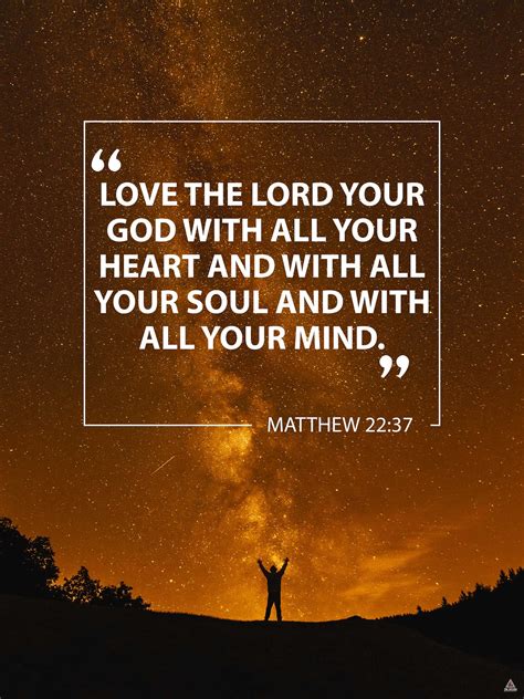 Matthew 22 37 Poster Love God With All Your Heart Bible Verse Etsy