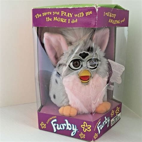 Original Furby 1998 Model 70 800 Spotted Gray Pink Belly Brown Eyes