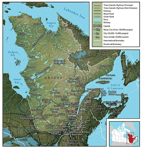Map Of Canada Quebec Area Maps Of The World