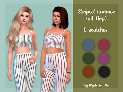 Striped Summer Suit Top The Sims 4 Catalog