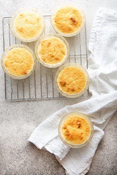 Lemon Baked Custard With Sponge Cake Top