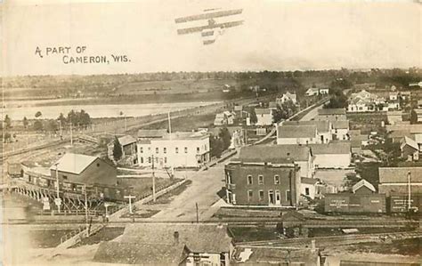 Wisconsin Wi Cameron A Part Of Town View 1910 Real Photo Postcard