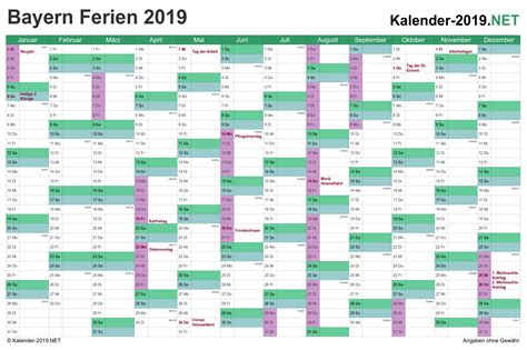 Die termine der schulferien 2021 im bundesland bayern. Kalender 2021 Ferien Bayern Kostenlos