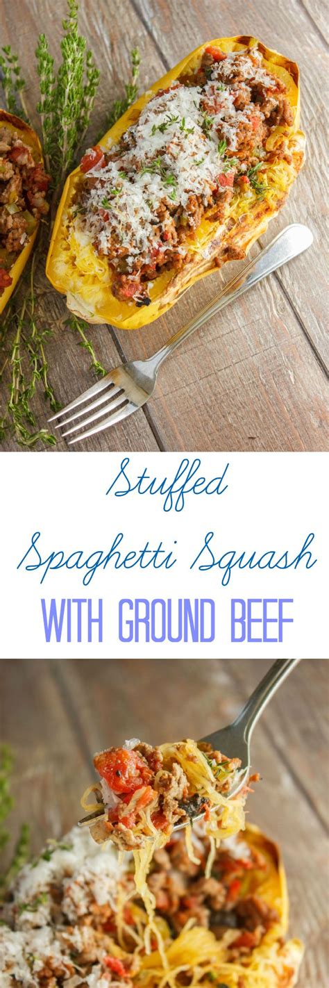 Stuffed Spaghetti Squash With Tomato And Ground Beef Recipe Tomato