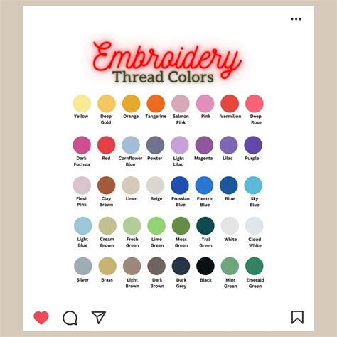 Embroidery Thread Color Chart Brothread Color Chart Brother 40 Color