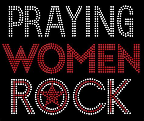 Praying Women Rock Text Rhinestone Transfer Texas Rhinestone