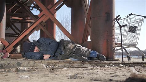 Full Length Cold Homeless Beggar Male In Stock Footage Sbv 322752952
