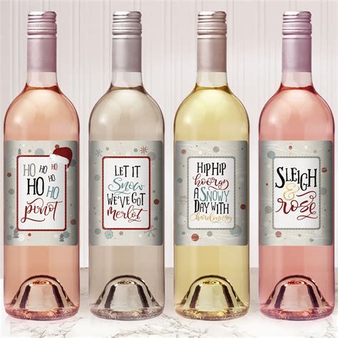 Funny Christmas Wine Labels Christmas T Ideas Holiday Etsy