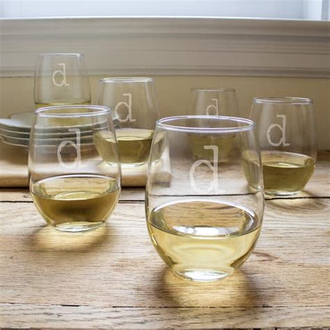 15 Ounce Personalized Stemless Wine Glasses Set Of 6 Overstock