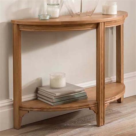 Carmen Half Moon Wooden Console Table In Natural Furniture In Fashion