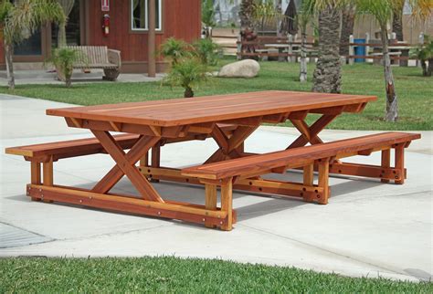 Chriss Picnic Table With Attached Benches